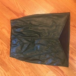 dark green faux leather pencil skirt (size small)